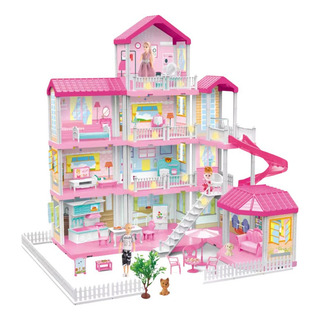 Mansão De Bonecas Com Escorregador E Decoração Completa Mansão De Bonecas Com Escorregador E Decoração Completa