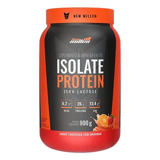 Proteína bovina isolada New Millen Whey Zero Lactose Isolate em pó sabor tangerina com morango x 900g
