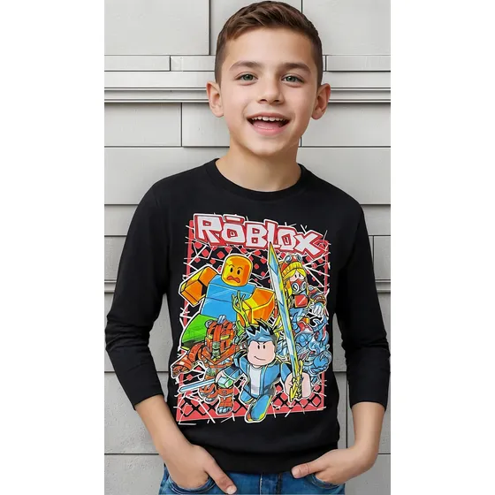 Remera Manga Larga Roblox Reflex Brilla En La Noche Premium