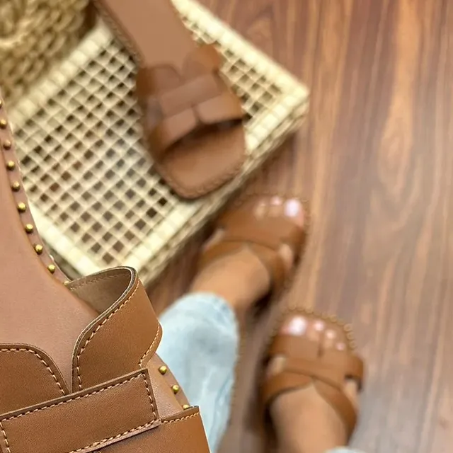 Sandália Rasteirinha Feminina H Confortável Elegante Casual