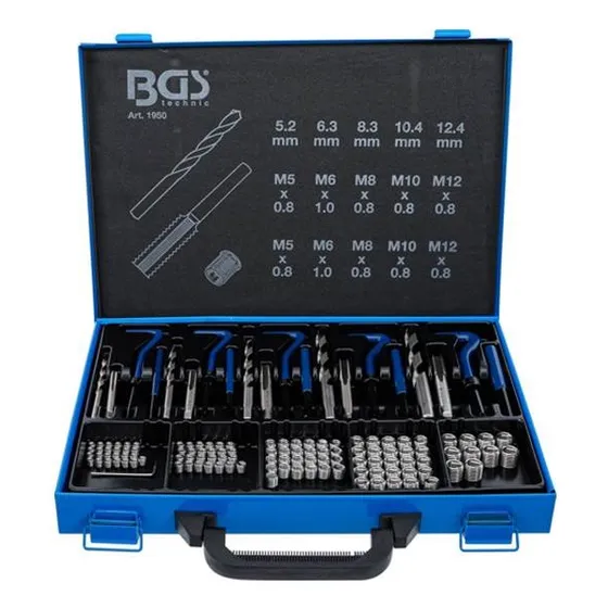 Bgs 1950 Kit Reparación De Roscas Insertadas M5-m12, 130 Pz/