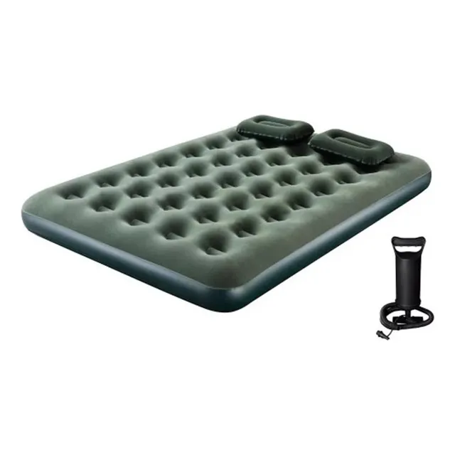 Combo Colchón Inflable Doble + 2 Almohadas + Bomba