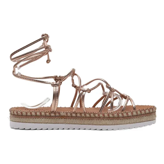 Chinelo Tamanco Amarrar Metalisado Moleca Confortavel