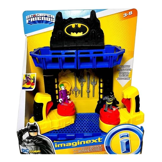Conjunto Brinquedo Playset Grande Imaginext Batalha Na Batcaverna - Acompanha Mini Bonecos Batman E Coringa - Dc Super Friends - Fisher Price