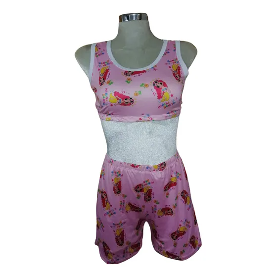 Pijama Short Con Top Diseños Variados Unitalla Suave Ligera