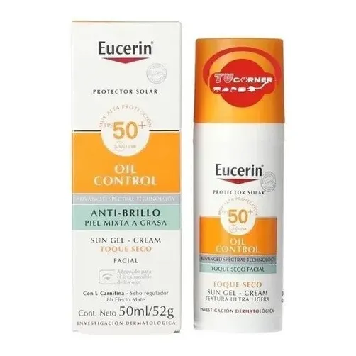 Protector Solar Eucerin 50 Anti Brillo Piel Toque Seco
