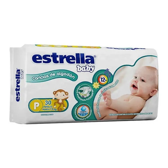 Pañales Estrella Baby Talle P - Hiper Pack X 30 (1 Unidad) 