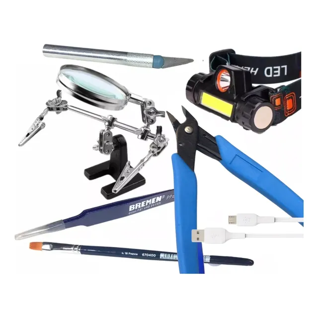 Kit Inicio Hobby Herramientas Para Modelismo Pinza Luz Set