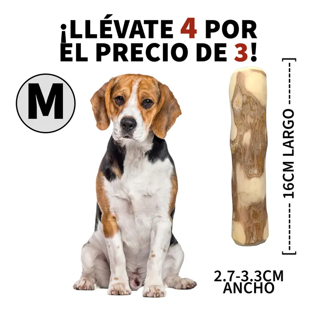 3 Rasca Encía Palo Café Perro M