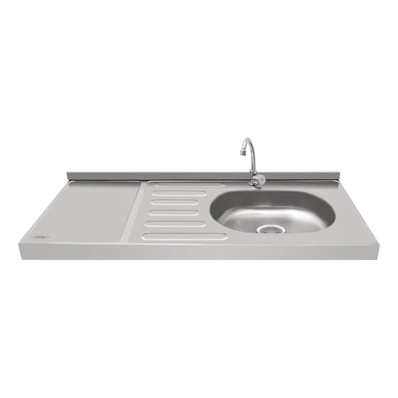 Mesón Haceb Ovata Pozuelo Derecho 1.20 Metros Inox