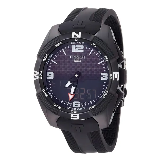 Pulseira de mostrador preta Tissot T-touch Expert Solar Ii, cor preta