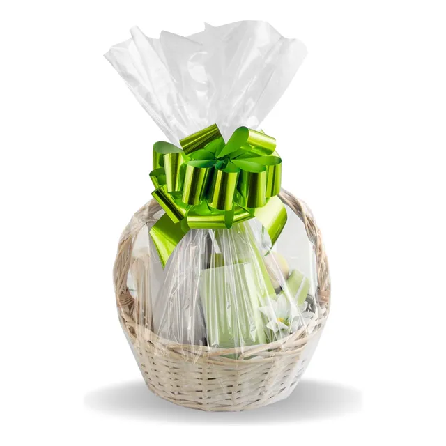 50 Sacos Presente Celofane Transparente Cestas Kits 35x45cm