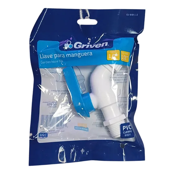 Llave De Chorro Pvc 1/2  Paso Rapido Griven