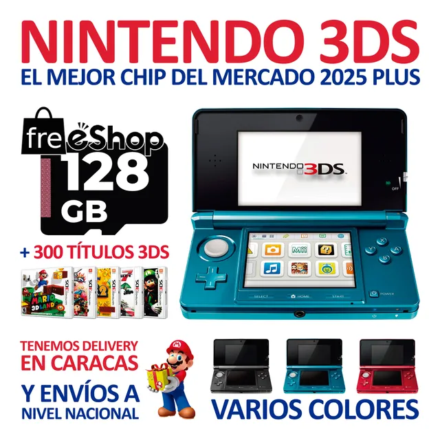 Nintendo 3ds: Consola 3ds + Chipfull2025 + 300 Títulos