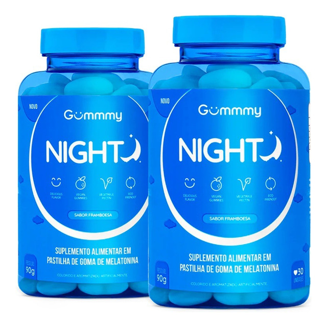Kit 2 Potes Gummy Night - Framboesa Kit 2 Potes Gummy Night - Framboesa
