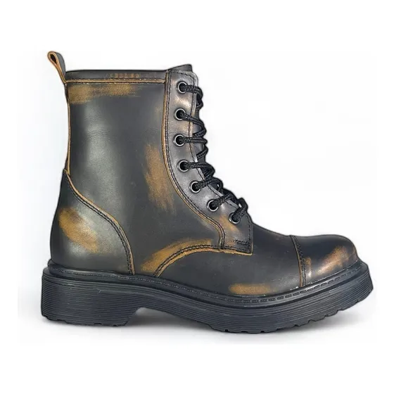 Borcego Bota Pizzoni Cuero Vacuno Mujer Dama Acordonado. 502
