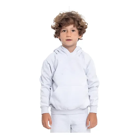 Blusa De Frio Infantil Peluciado Com Capuz Tecido Grosso