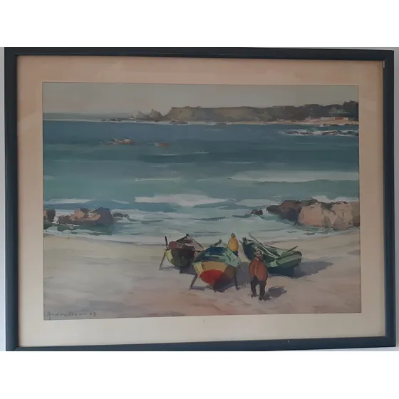 Acuarela Original Pintor Ricardo Anwandter, 1989.