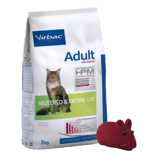 Virbac Hpm Gato Adulto Castrado Salmon 3kg + Regalo
