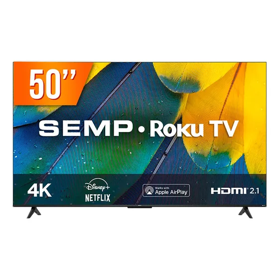 Smart Tv Led 50  Uhd 4k Semp Roku Rk8600 4 Hdmi 1 Usb Wifi