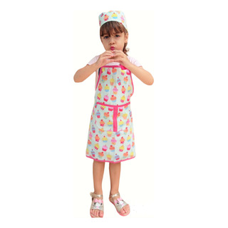 Kit Avental Infantil Com Touca Cozinha Escola Pintura Jardim Kit Avental Infantil Com Touca Cozinha Escola Pintura Jardim