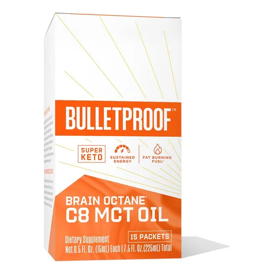 Suplemento Bulletproof Brain Octane C8 Mct Oil, 15 Paquetes