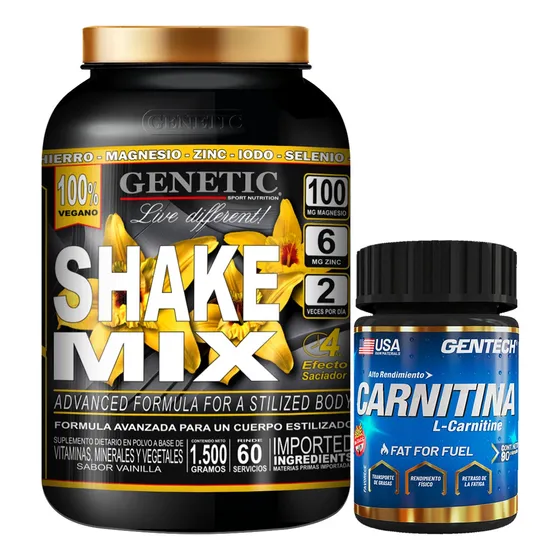 Batido Dieta Vegano Shake Mix Quemador Carnitina Genetic