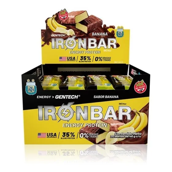 Barra Proteinas Iron Bar Gentech 20uni 45grs C/u Sin Tacc