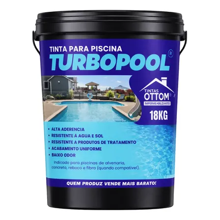 Tinta Impermeável Piscina Turbopool 18kg Azul Piscina Fosco
