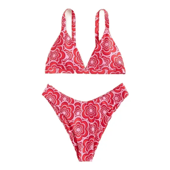 Traje De Baño Bikini Estampado Flor
