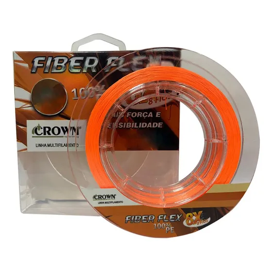 Linha Multifilamento Crown Fiber Flex 300m Orange 0,20mm 