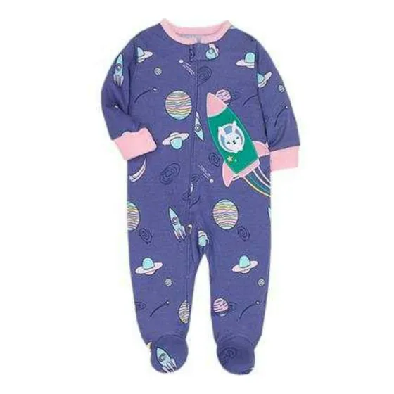 Ropa De Bebe - Pijamas Con Pies Para Bebes Niña 100% Algodon