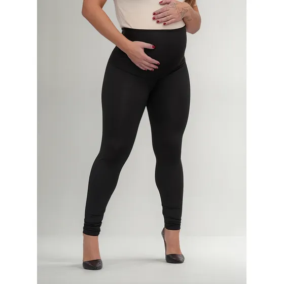 Legging Gestante Preto Cós Alto Confortável | Maternidade