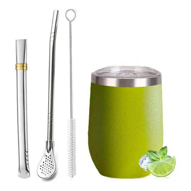 Vaso Yerba Mate Acero Inoxidable Doble Pared Con Accesorios