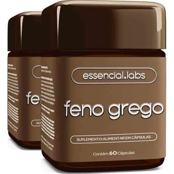 02 POTES do FENO GREGO 450mg - Fórmula Avançada com Máxima Concentração e Pureza - 120 Cápsulas