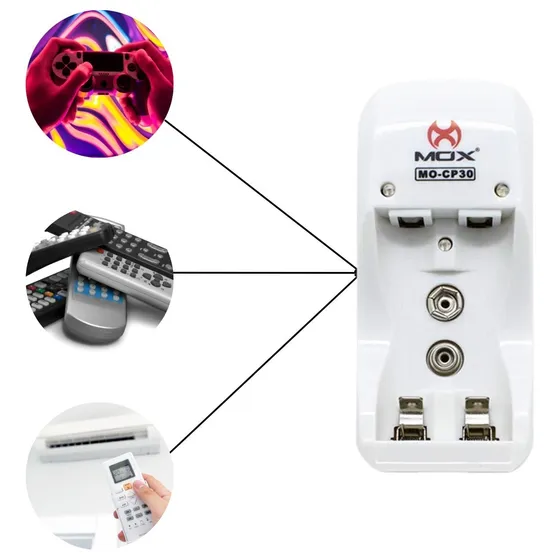 Carregador Rápido Inteligente Aa Aaa E Bateria 9v Auto Stop 
