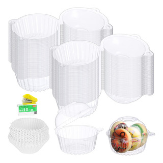 200 Vasos Desechables Con Tapa Cupcake Caja Individual 200 Vasos Desechables Con Tapa Cupcake Caja Individual