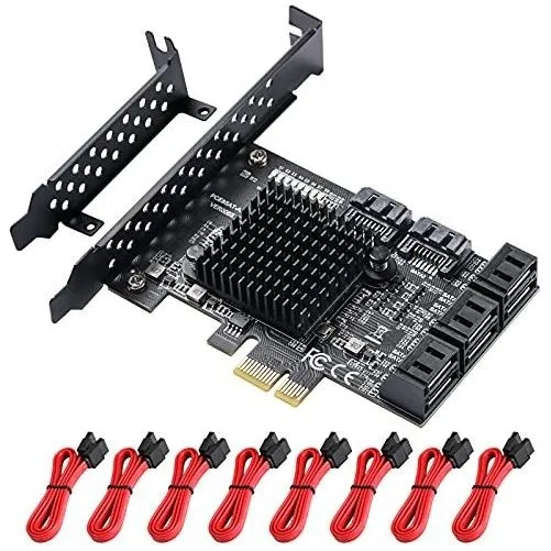Tarjeta Pcie Sata Mzhou Asm1064 8 Puertos 6gbps -negro
