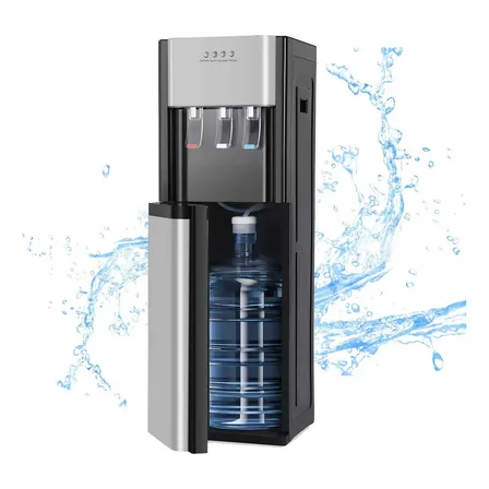 Dispensador De Agua Fría Caliente Oculto Eléctrico Garrafón, Dispensador De Agua De Carga Inferior Con 3 Configuraciones... Plateado