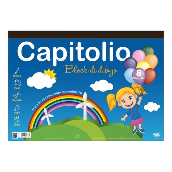 Block De DIbujo Capitolio numero 6 24 Hojas de 8 colores