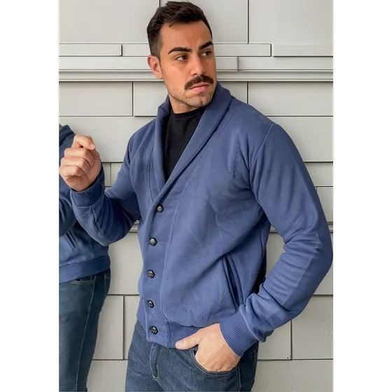 Cardigan Isu Algodón Hombre Frezado
