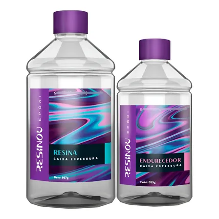 Resina Epoxi Baixa Espessura Com Endurecedor Cristal - 300 G