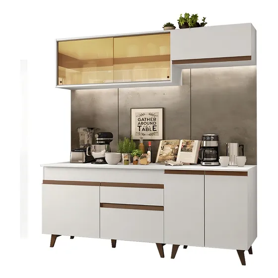 Mueble de Cocina Integral Madesa Reims 190cm con Encimera Blanco