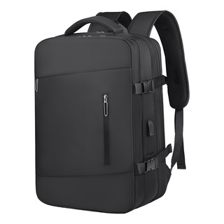 Mochila Viaje Cabina Expandible Multiuso Impermeable Avión Color Negro Mochila Viaje Cabina Expandible Multiuso Impermeable Avión Color Negro