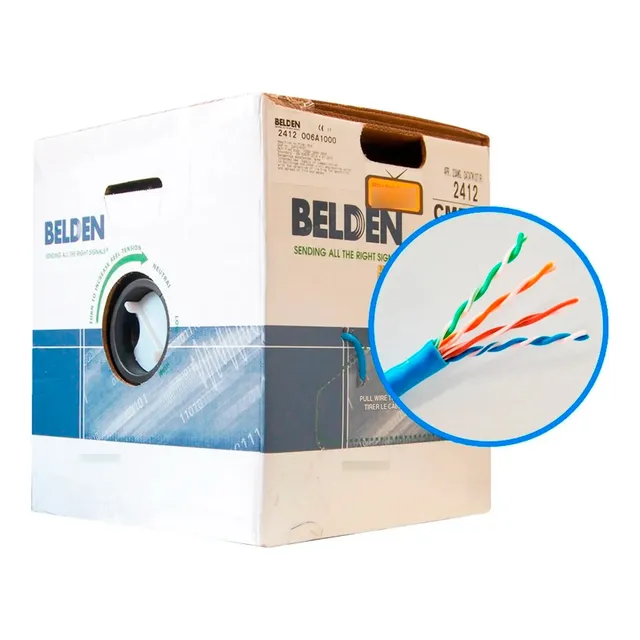 Cable Utp 305m Cat6+ Belden 2412 006a1000 Azul
