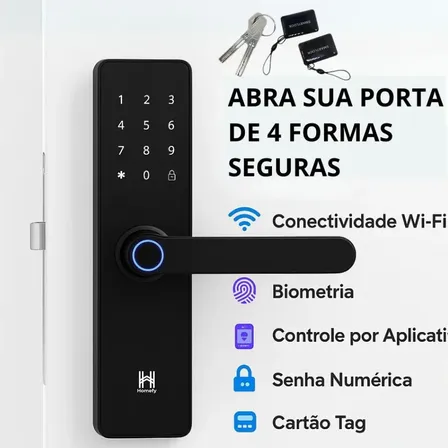 Fechadura Eletrônica Inteligente Digital Com Biometria Senha