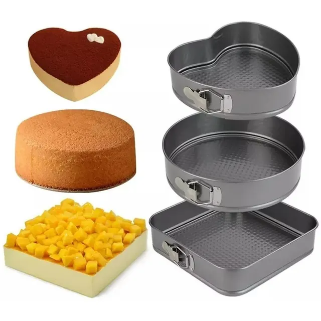 Set De Moldes Para Repostería Antiadherentes 3 Formas