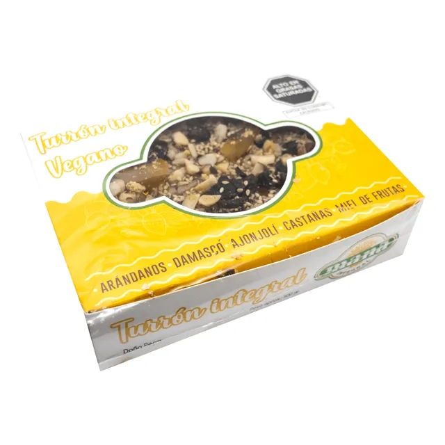 Turrón Integral Vegano, Con Arandanos Y Damasco Mana 500gr