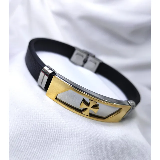Pulsera Brazalete Goma Acero Broche Dama Y Caballero