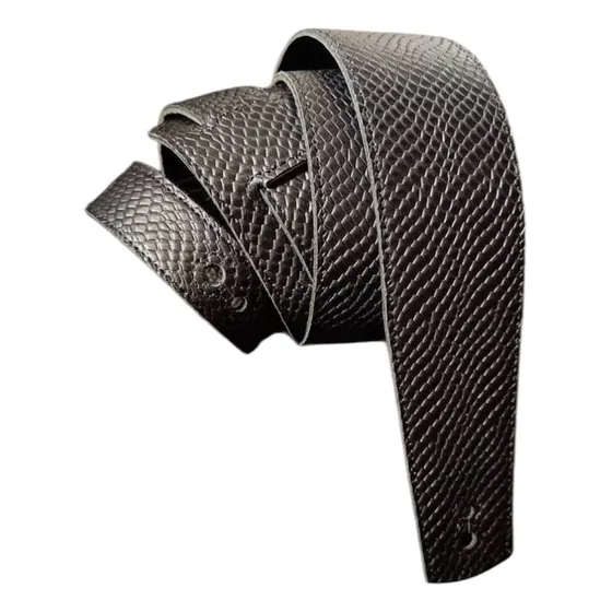 Correa Para Guitarra Cuero Víbora Negro